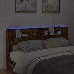 vidaXL Tête de lit Chêne fumé 200 x 16 5 x 103 5 cm Bois d'ingénierie