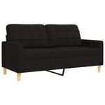 vidaXL Ensemble de canapés 2 Pièces noir tissu