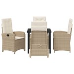 vidaXL Ensemble de salle à manger pour jardin 5 Pièces Beige polyrotin