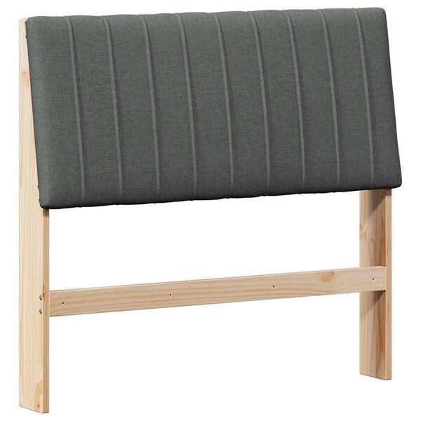 vidaXL Tête de lit capitonnée Gris foncé 100 cm Pin massif