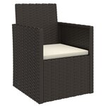 vidaXL Fauteuil de jardin avec coussin Noir Résine tressée