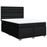 vidaXL Sommier à lattes de lit avec matelas Noir 160x200 cm Tissu