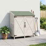 vidaXL Abri de jardin Blanc 106 x 56 x 113 5 cm Bois de Sapin Massif
