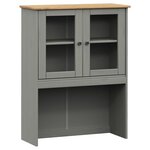 vidaXL Buffet haut VIGO gris 80x40x176 cm bois massif de pin