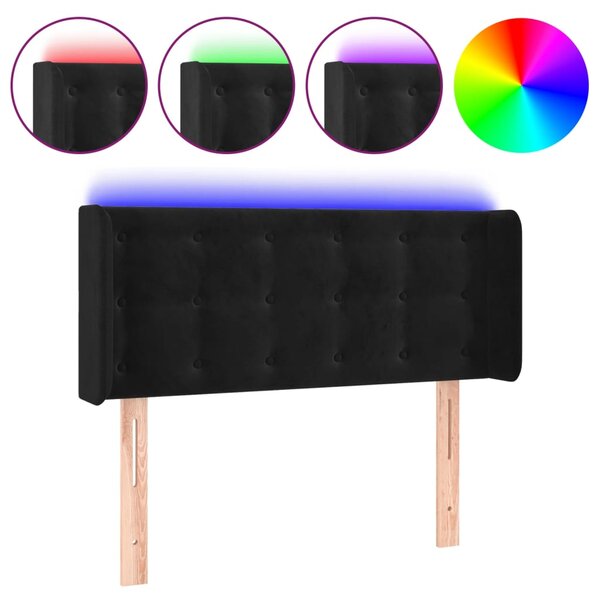 vidaXL Tête de lit à LED Noir 83x16x78/88 cm Velours