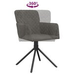 vidaXL Chaises pivotantes à manger lot de 2 Gris foncé Velours