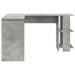vidaXL Bureau d'angle avec rangement Gris béton 140 x 113.5 x 75 cm