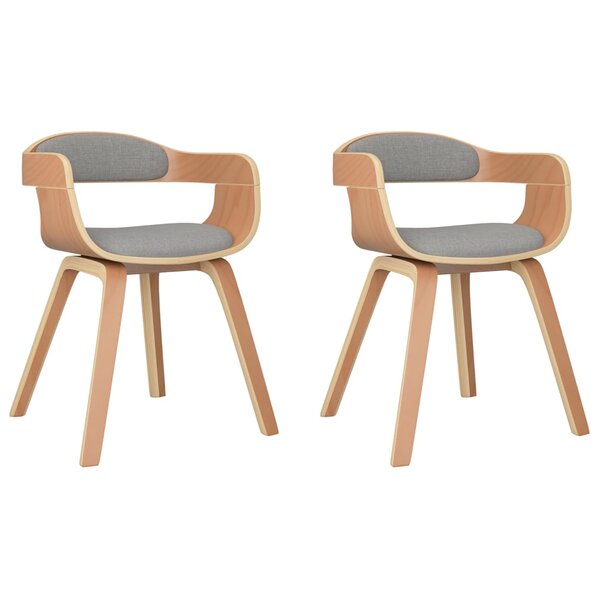 vidaXL Chaises à manger lot de 2 taupe bois courbé et tissu