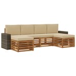 vidaXL Ensembles de canapés avec coussin 6 Pièces Naturel et Beige