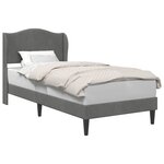 vidaXL Cadre de lit avec tête de lit Gris foncé 100 x 200 cm Velours