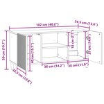 vidaXL Meuble TV 102 x 34 5 x 50 cm Chêne Sonoma Bois d'ingénierie
