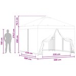 vidaXL Abri de jardin avec parois 3 x 3 m Jaune Polyester et Acier