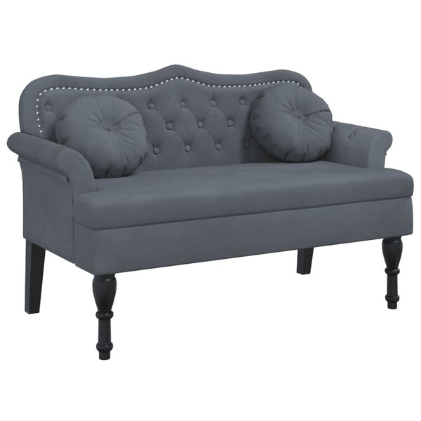 vidaXL Banc avec coussins gris foncé 120 5x65x75 cm velours