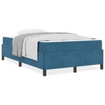 vidaXL Cadre de lit Bleu foncé et blanc 120 x 200 cm Velours
