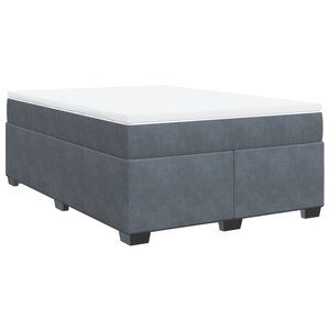 vidaXL Sommier à lattes de lit et matelas Gris foncé 140x200cm Velours