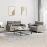 vidaXL Ensemble de canapés 2 Pièces avec coussins taupe tissu