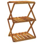 vidaXL Étagère pliable à 3 niveaux Marron 43x31x63 cm Bois d'acacia