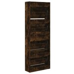 vidaXL Armoire à chaussures chêne fumé 60x21x163 5 cm bois ingénierie