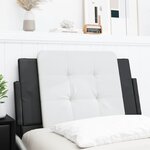 vidaXL Coussin de tête de lit noir et blanc 90 cm similicuir