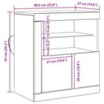 Buffet vidaXL avec lumières LED Chêne artisanal 60 5x37x67 cm