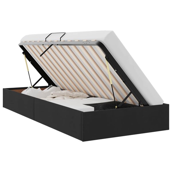 vidaXL Cadre de lit ottoman avec stockage Noir 90 x 200 cm Velours
