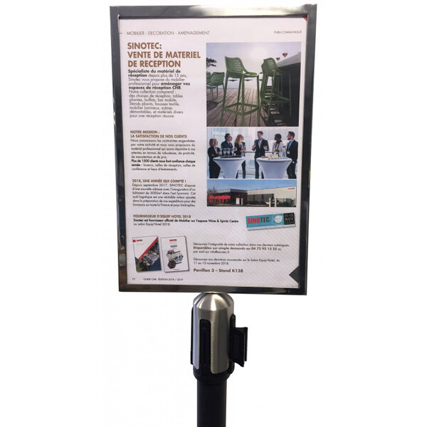 Cadre d'affichage a3 pour poteau - format portrait -  - aluminium