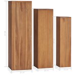 vidaXL Ensemble de supports de plantes 3 Pièces Bois de teck solide