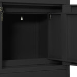 Armoire de bureau moderne avec jardinière 90 x 40 x 125 cm rangement sécurisé en acier anthracite 02_0055174