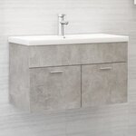 Vidaxl armoire d'évier gris béton 80x38 5x46 cm aggloméré