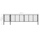 vidaXL Portail de jardin Acier 500 x 100 cm Anthracite