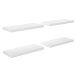 vidaXL Étagère murale flottante 4 Pièces Blanc brillant 60x23 5x3 8cm MDF