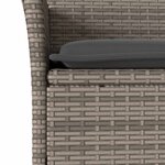 vidaXL Ensemble à manger de jardin et coussins 5 Pièces gris rotin acacia