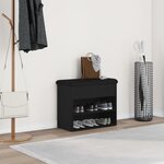 vidaXL Banc de rangement Noir Chêne 60x30x48 cm Bois d'ingénierie