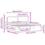 vidaXL Cadre de lit avec tête de lit rembourrée Gris clair