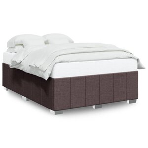 vidaXL Cadre de lit sans matelas marron foncé 160x200 cm tissu