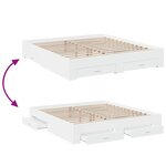vidaXL Cadre de lit avec tiroirs sans matelas blanc 180x200 cm