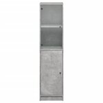 vidaXL Buffet avec porte en verre gris béton 35x37x142 cm
