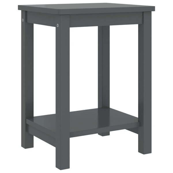 vidaXL Table de chevet gris foncé 35x30x47 cm bois de pin massif