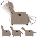 vidaXL Fauteuil inclinable électrique taupe tissu microfibre