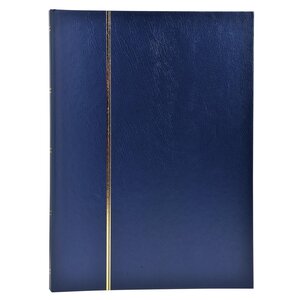 Album De Timbres Simili-cuir 48 Pages Noires - 22 5x30 5 Cm - Bleu - Exacompta