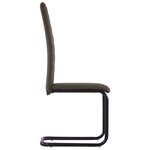Vidaxl chaises à manger cantilever lot de 2 marron tissu