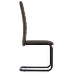 vidaXL Chaises à manger cantilever lot de 2 marron tissu