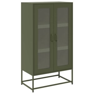 vidaXL Buffet haut vert olive 68x39x123 cm acier