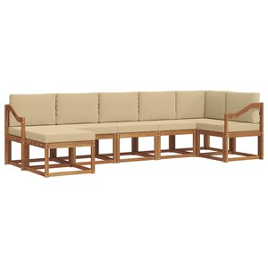 vidaXL Ensemble de canapés d'extérieur 7 pc Naturel et Beige
