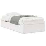 vidaXL Cadre de lit sans matelas blanc 75x190 cm bois de pin massif