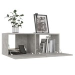 vidaXL Meuble TV Gris béton 80x30x30 cm Bois d’ingénierie