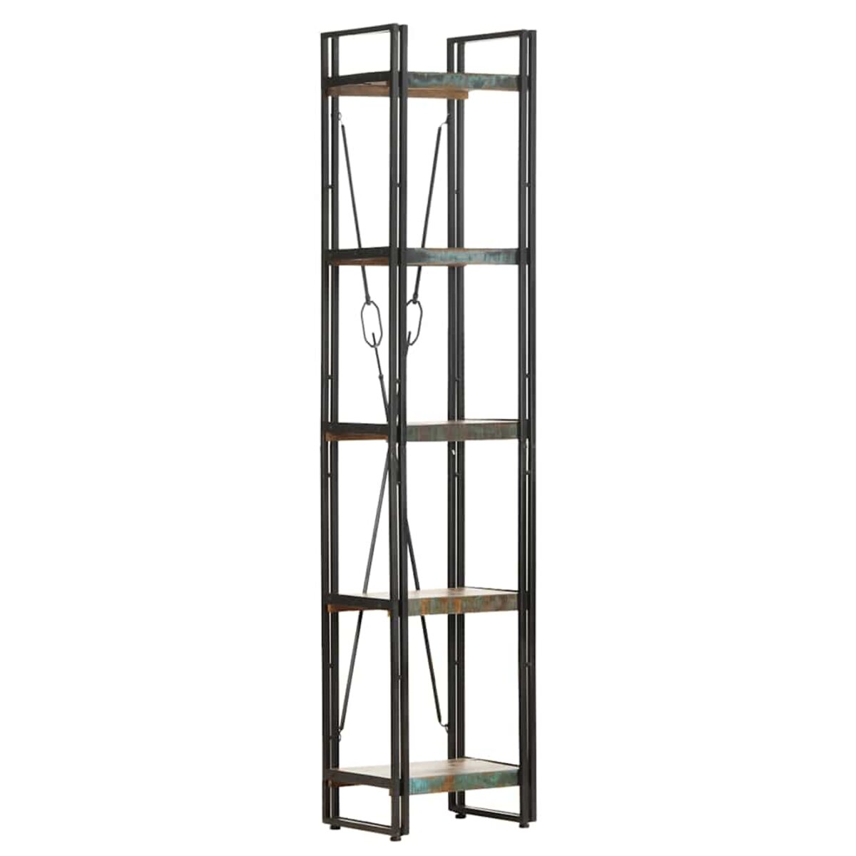 Étagère En Verre Trempé 5 Niveaux - 30x30x130 Cm - Bibliothèque Transparente Pour Salon, Bureau, Rangement