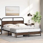 vidaXL Cadre de lit sans matelas 150x200 cm chêne marron