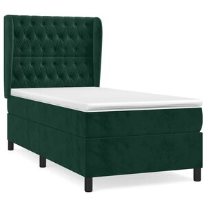 vidaXL Sommier à lattes de lit et matelas Vert foncé 80x200 cm Velours