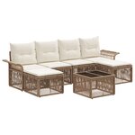 vidaXL Ensemble de canapé de jardin 7 Pièces Beige polyrotin